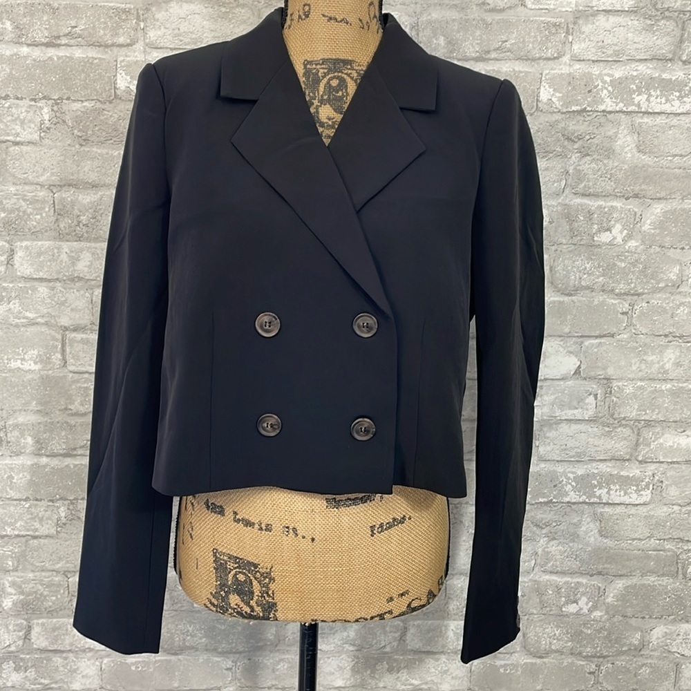 Aware by Vero Moda Aria tailored cropped suit blazer with open back